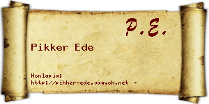 Pikker Ede névjegykártya
